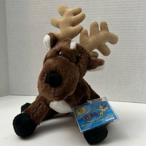 Ganz plush reindeer has an online secret code to discover a virtual world, NEW.